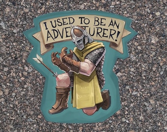 I used to be an adventurer like you, then I took an arrow in the knee | The Elder Scrolls meme sticker, whiterun guard