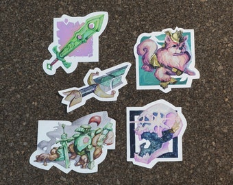 Conjunto de pegatinas Quenshin / Conjunto de pegatinas mágicas de Land Quenshin, reino DnD de fábulas y sueños, artículos D&D y monstruos