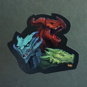 Chromatic Dragons Sticker | dnd monsters, Goblins, Gelatinous Cube Vinyl Waterproof Sticker, dungeons and dragons