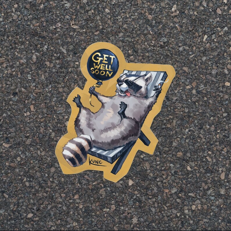 Racoon Sticker Set / Trash Panda Sticker Design, conjunto de cinco ilustraciones de mapache Dead Racoon