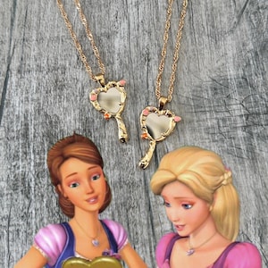 Diamond castle necklaces, best friend necklaces, magic mirror melody necklaces, barbie friendship necklaces, gifts for best friend