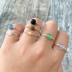Natural Crystal stackable rings
