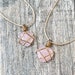Rose Quartz diamond castle heart friendship necklaces, natural rose Quartz heart necklace, friendship necklaces 