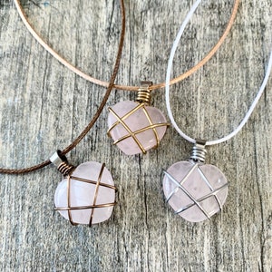 Diamond castle necklaces, best friend necklaces, wire wrapped Rose Quartz necklaces, friendship necklaces, gifts for best friend