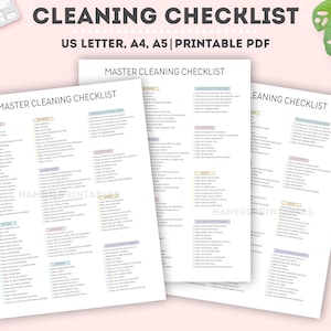 Printable Master Cleaning Checklist|cleaning Planner|home Cleaning ...