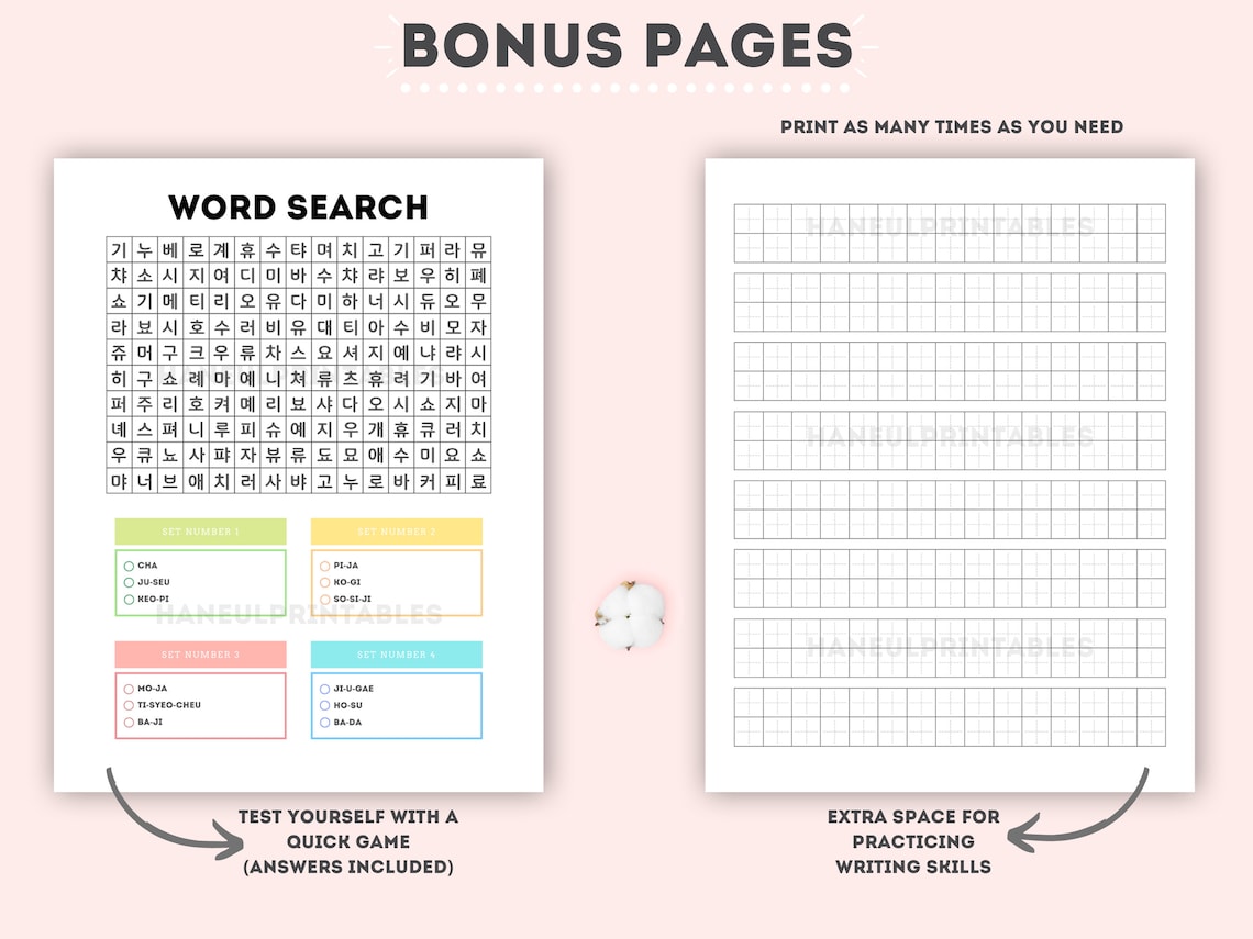 Korean Language Study Packprintable Worksheetskorean for - Etsy