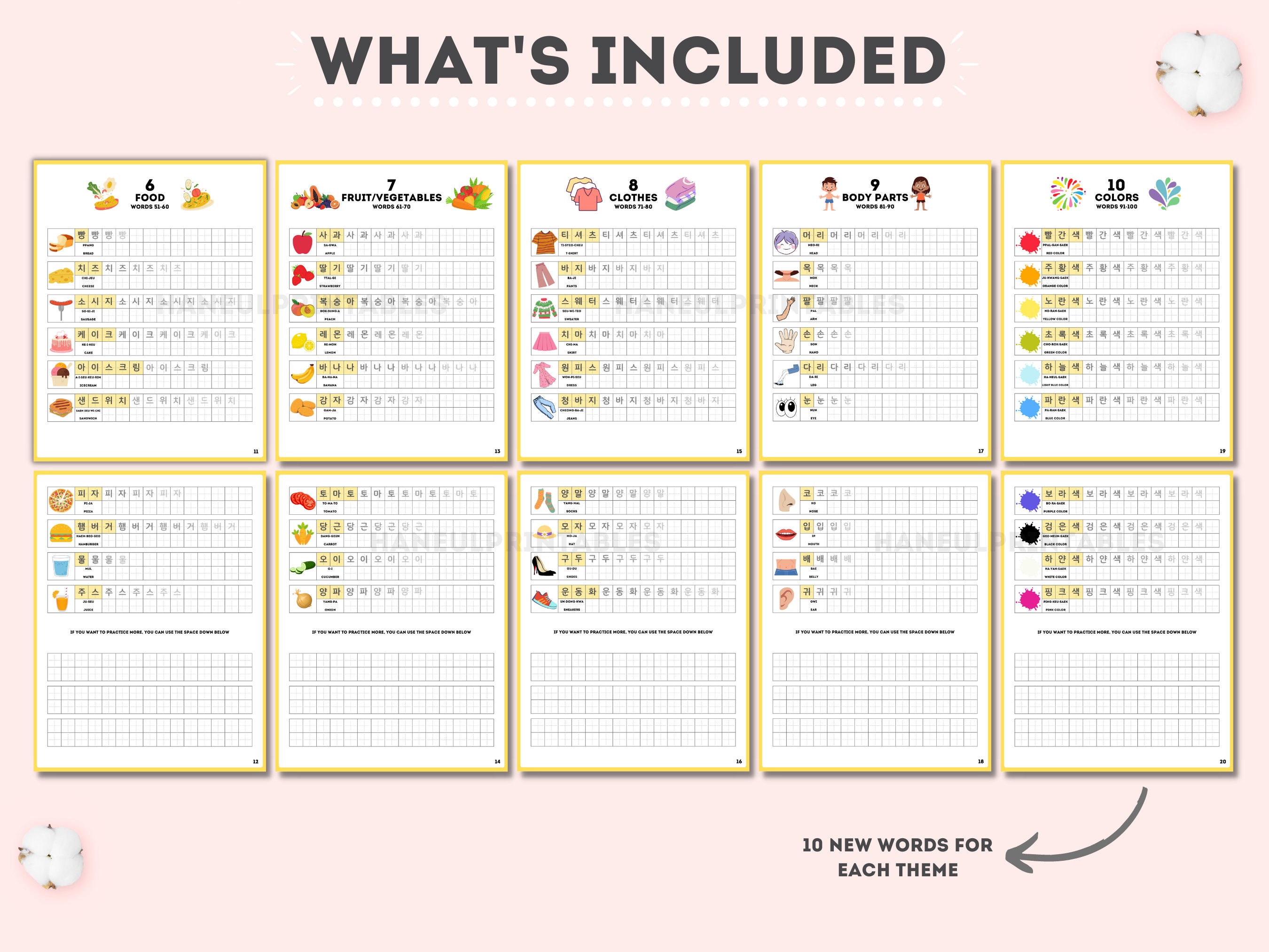 Korean Language Study Packprintable Worksheetskorean for - Etsy