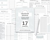 Printable Gratitude Journal: Daily Mindfulness, Self-Care (A4/A5/Letter)