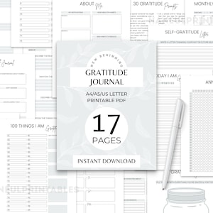 Druckbares Dankbarkeits-Journal Bündel|Tagebuch|A4/A5/Letter