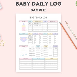Editable Baby Daily Log|printable Infant Daily Log|baby Care Tracker ...