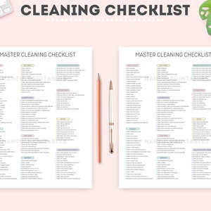 Printable Master Cleaning Checklist|cleaning Planner|home Cleaning ...