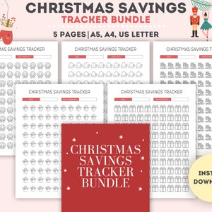 Printable Christmas Savings Tracker Bundle|Christmas Savings Challenge|Christmas Funds|Christmas Budget|Christmas Savings Goal|A4/A5/Letter