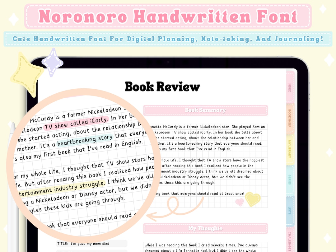 Handwritten Font for Digital Planner, Cute and Neat Handwriting ...