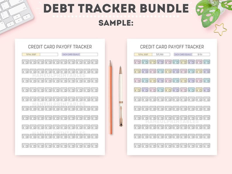 Printable Debt Payoff Tracker Bundle: Car, Credit, Student Loan (a4/a5 ...