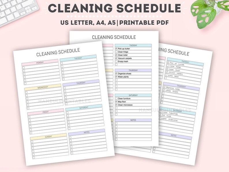 Editable Cleaning Schedule|cleaning Planner|cleaning Checklist|cleaning ...