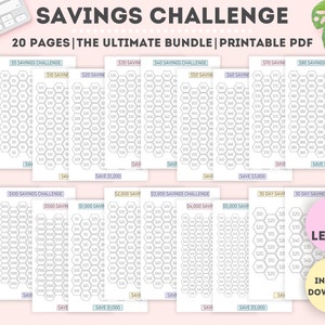 Printable Savings Challenge|Savings Challenge Bundle|Mini Savings Challenge|Savings Challenge|Monthly Money Savings Tracker|A4,A6,US Letter