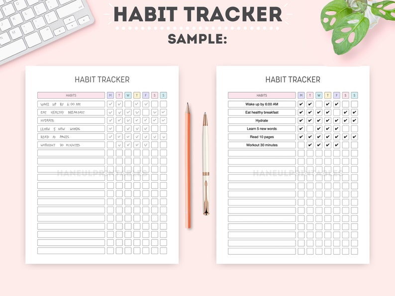 Weekly Habit Tracker Printable: Editable Goal Planner (a4/a5/letter) - Etsy