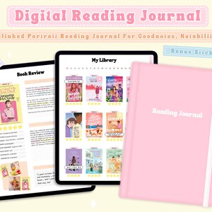 Digital Reading Journal, Digital Reading Planner, Reading Tracker, Book Review Journal, Book Log, Reading Log,Digital Bookshelf,Book Tracker