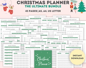Printable Christmas Planner|Gift Budget Planner|Holiday Planner|Christmas Gift List|Christmas To Do List|Christmas Organizer|A4/A5/Letter