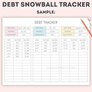 Debt Snowball Progress Printable