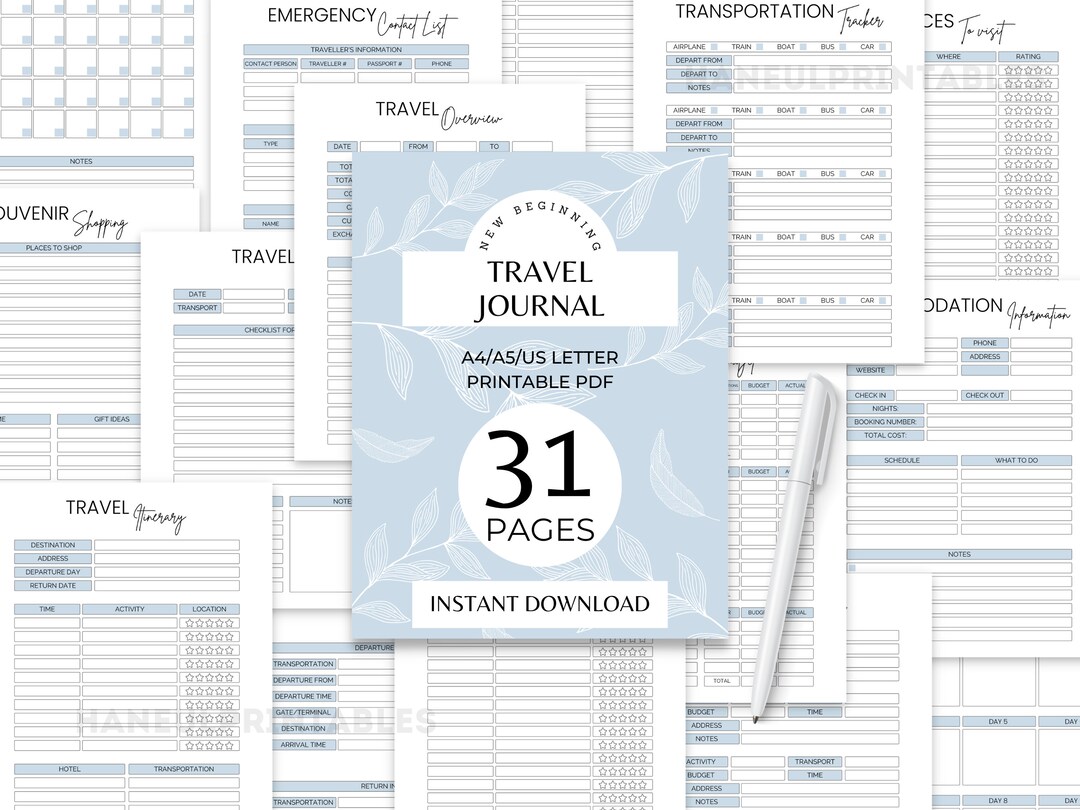 Printable Travel Planner Bundle|ultimate Travel Journal|travel Diary ...