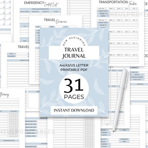 Paquete de planificador de viajes imprimible/Diario de viaje definitivo/Diario de viaje/Planificador de vacaciones/Planificador de vacaciones/Planificador de itinerario de viaje/A4/A5/Carta