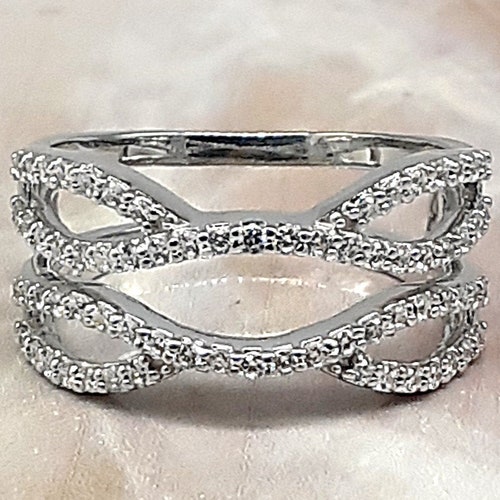 Enhancer Ring Engagement Enhancer Guard Ring Diamond Wedding Etsy