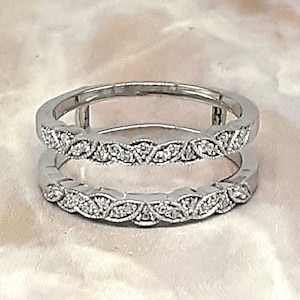 Diamond Wedding Enhancer Wrap Band Ring, Enhancer Ring, Engagement Enhancer Guard Ring, Designer Enhancer Ring, 925 Silver Enhancer Ring
