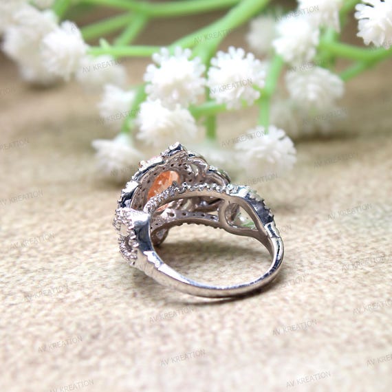 Simulated morganite engagement ring deals