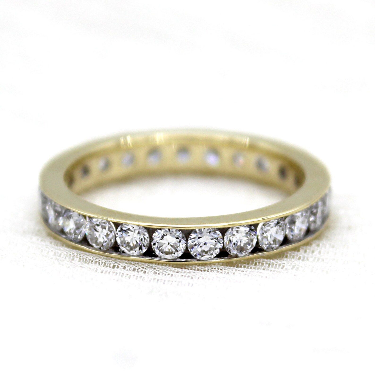 Certified Lab Grown Diamond Full Eternity Band 14k Yellow Gold Etsy