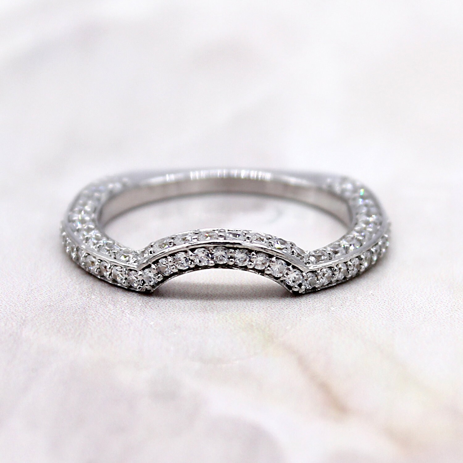 Round Brilliant Diamond Enhancer Wedding Band 14k White Gold Etsy
