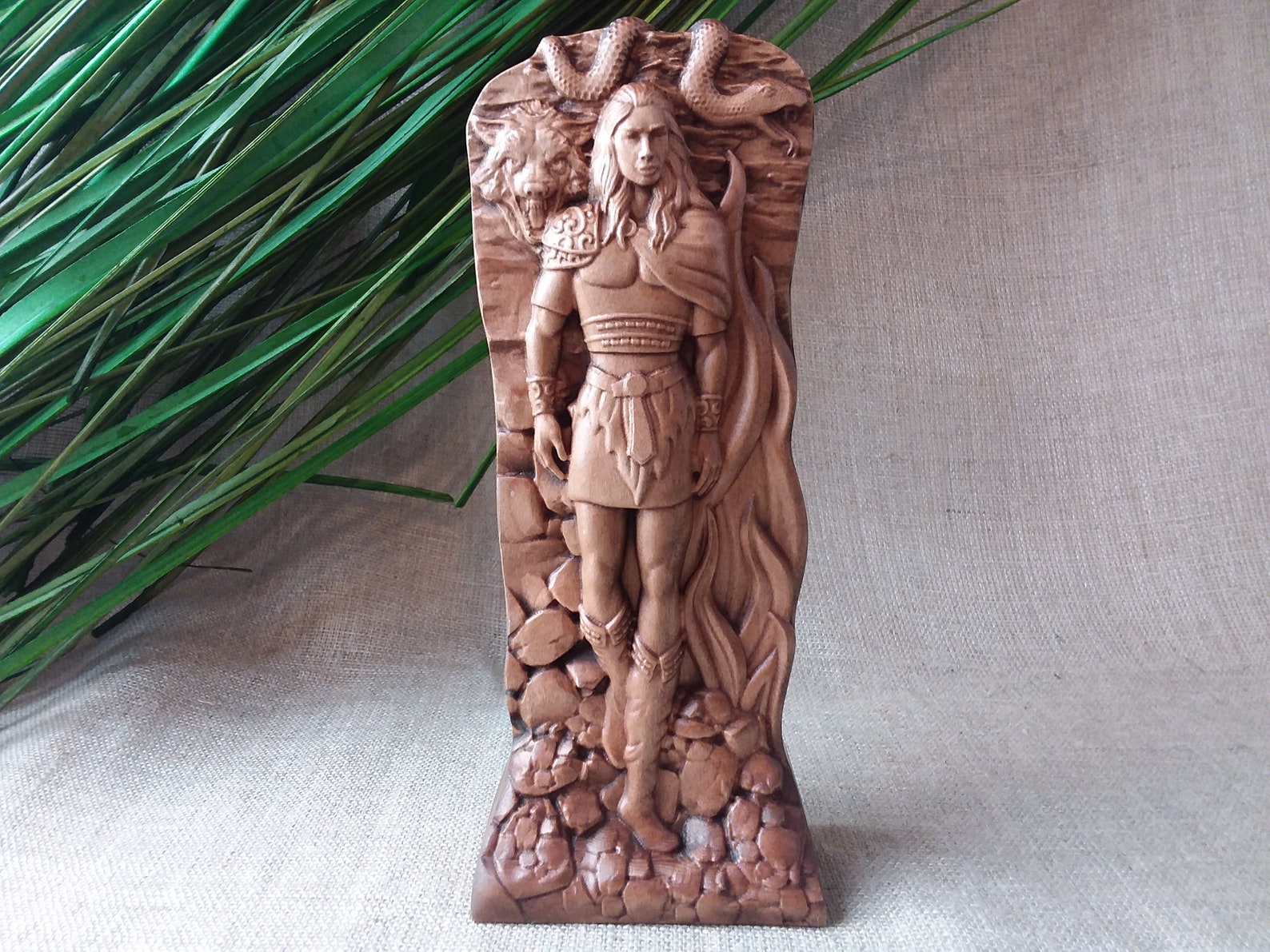 Loki God statue Norse gods wood carving Altar heathen Etsy
