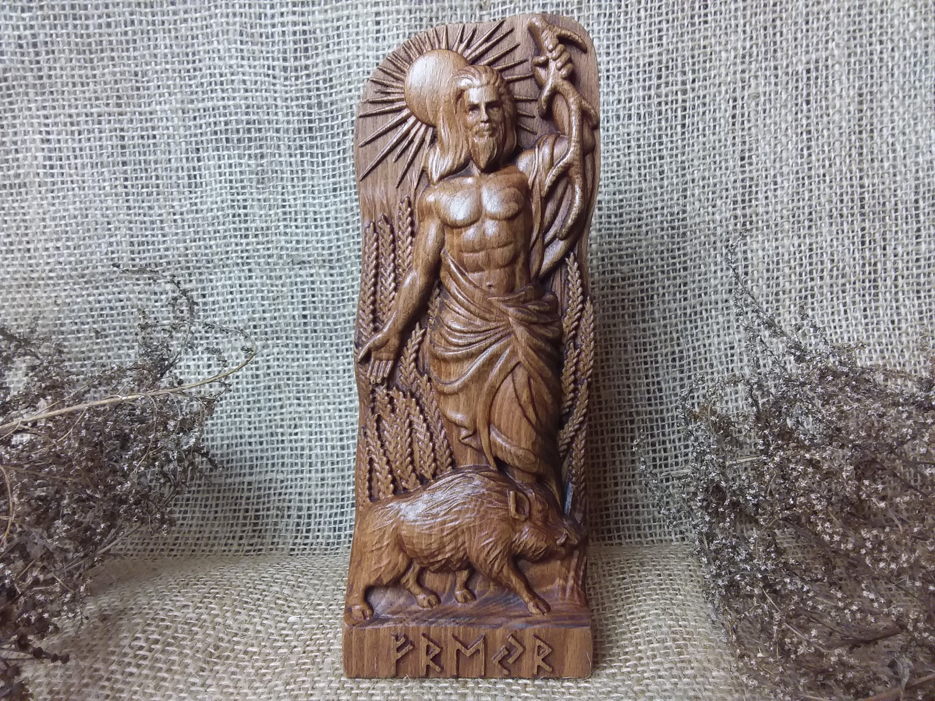 Freyr god statue Norse pagan god of the sun summer and Etsy