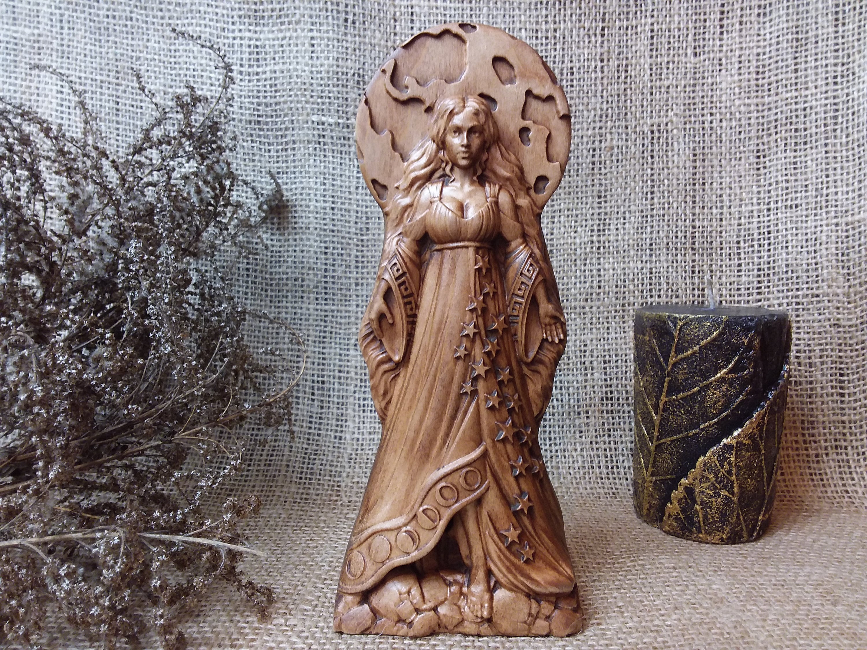 Nyx Goddess of Night Ancient Greek goddess altar statue Etsy