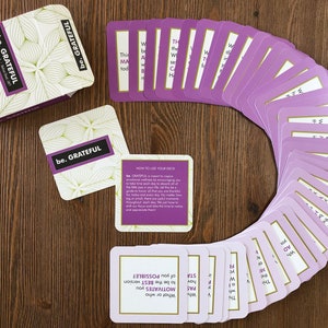 ser. Baraja de cartas de autocuidado AGRADECIDO