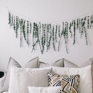 the large - eucalyptus wall hanging, wall decor, bedroom decor