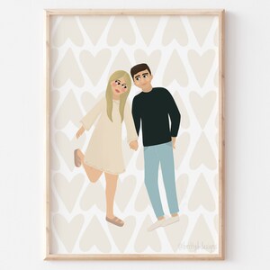 Neutral Custom Couples Art | Custom Digital Couples Illustration, Couple Portrait, Couple Illustration, Gift ideas, Custom portrait