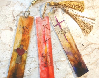 Christian Cross Epoxy Book marks/inspiration/Bible verse/Christian/Religious/Bible bookmark