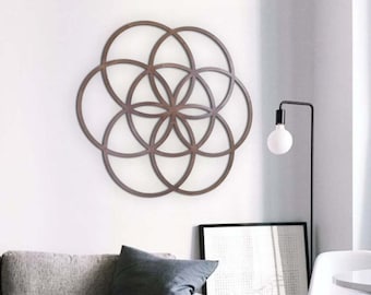 SEED OF LIFE - Sacred Geometry for Wall Art, Wood, Laser cut art - Customize Size and Color