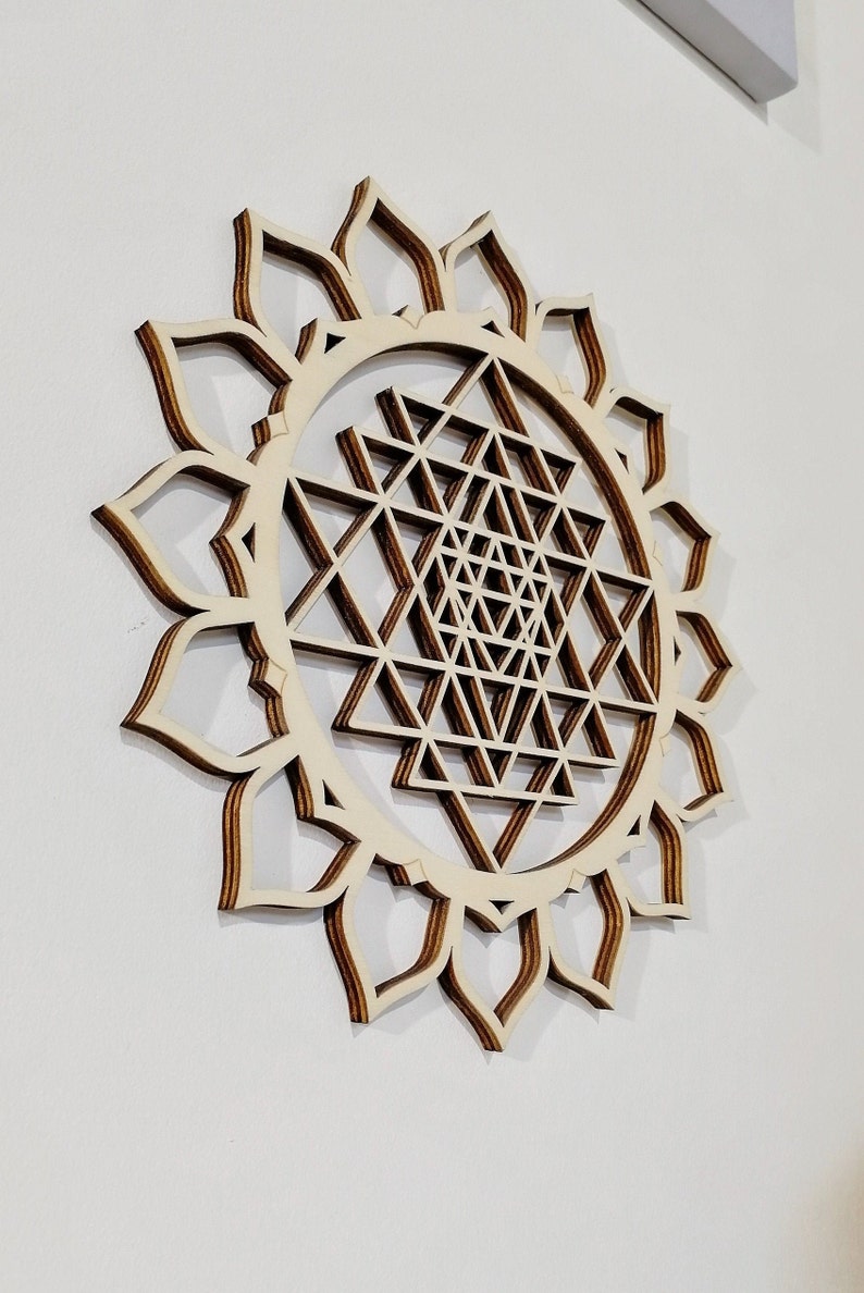 SRI YANTRA Sacred Geometry for Wall Art Wood Laser Cut Etsy India
