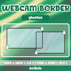 Ghost Stream Webcam Border, Game Capture Frame, Twitch Halloween Theme, Creepy, Vtuber Asset, Streamer Pack, Overlays