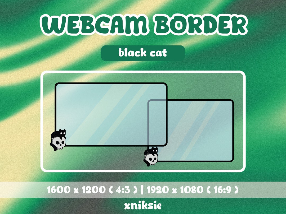 Black Cat Stream Webcam Border, Game Capture Frame, Twitch Halloween ...