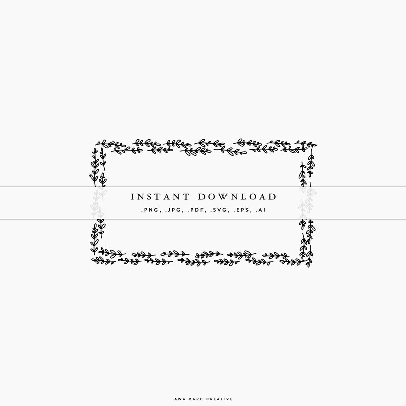 Silhouette Design Winter Clipart Vector Rectangular Frame Rectangle Illustration Leafy Vector Frame SVG Christmas Wreath Cricut Files