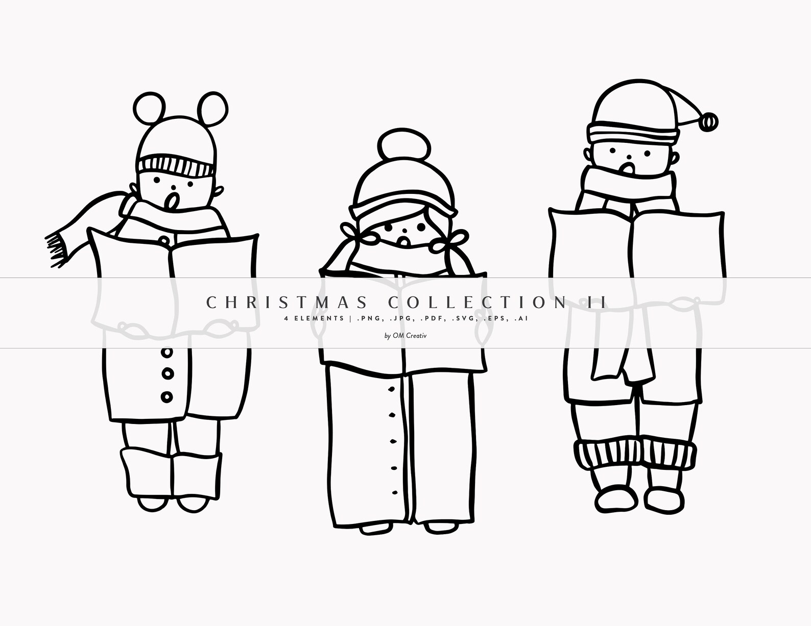 Christmas Carolers PNG, Children Caroling, Children Singing, Christmas ...