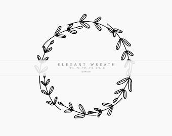 Corona SVG, Círculo Monograma SVG, Marco Floral SVG, Corona Floral Svg, Corona de Laurel Svg