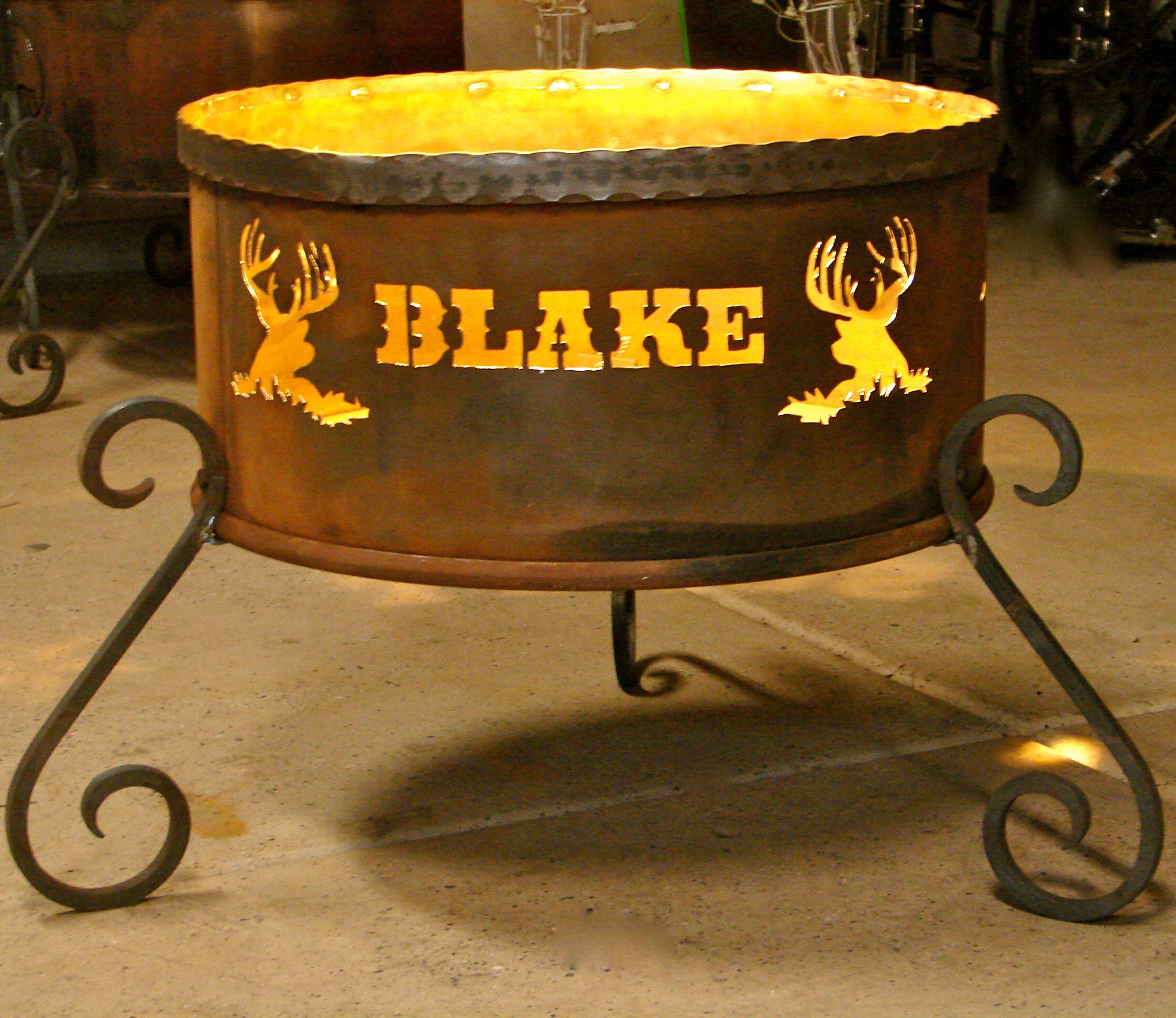 Custom Name Fire Pit Personalized Fire Pit Hand Made Cut Etsy