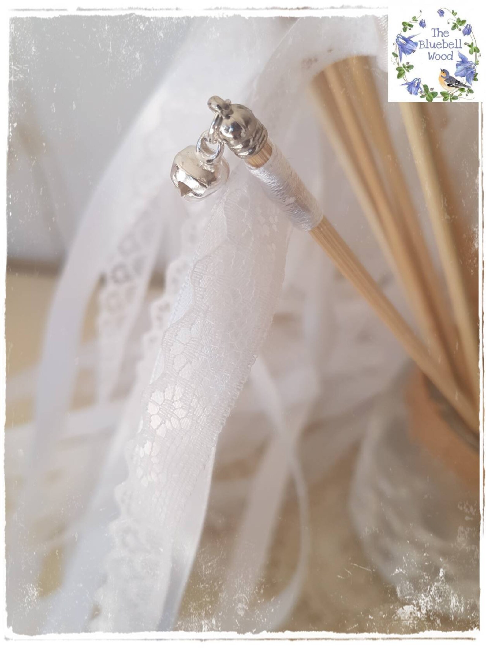 Wedding Wands / Wedding Ribbon Wands / Wedding Bell / White / Etsy