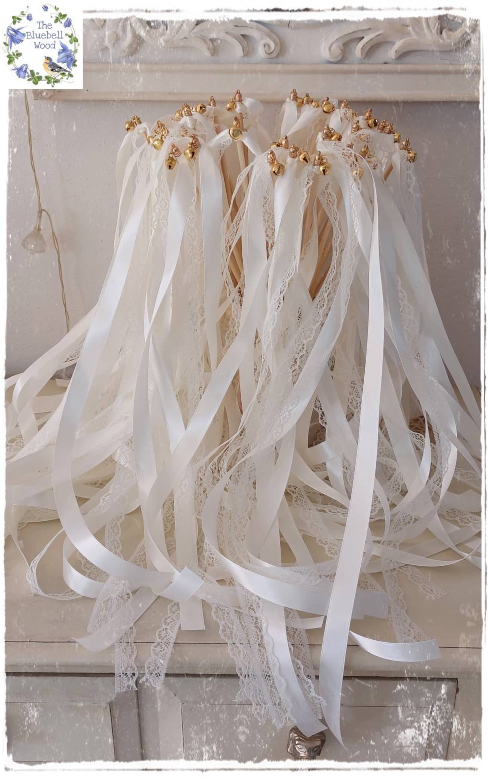 Wedding Wands / Wedding Ribbon Wands / Wedding Bells / Wedding Etsy