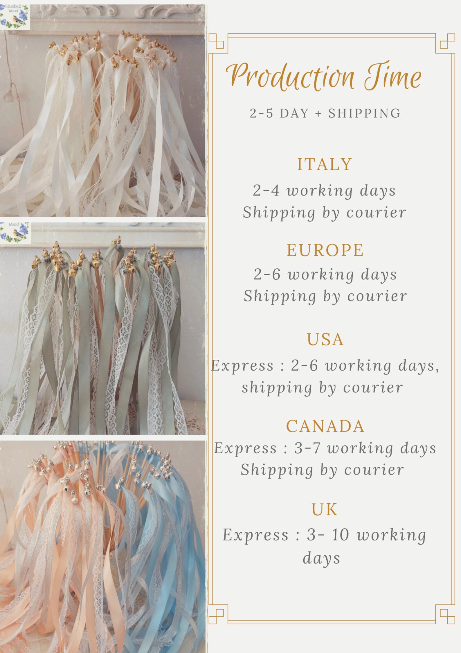 Wedding Wands / Wedding Ribbon Wands / Wedding Bell / White / Etsy