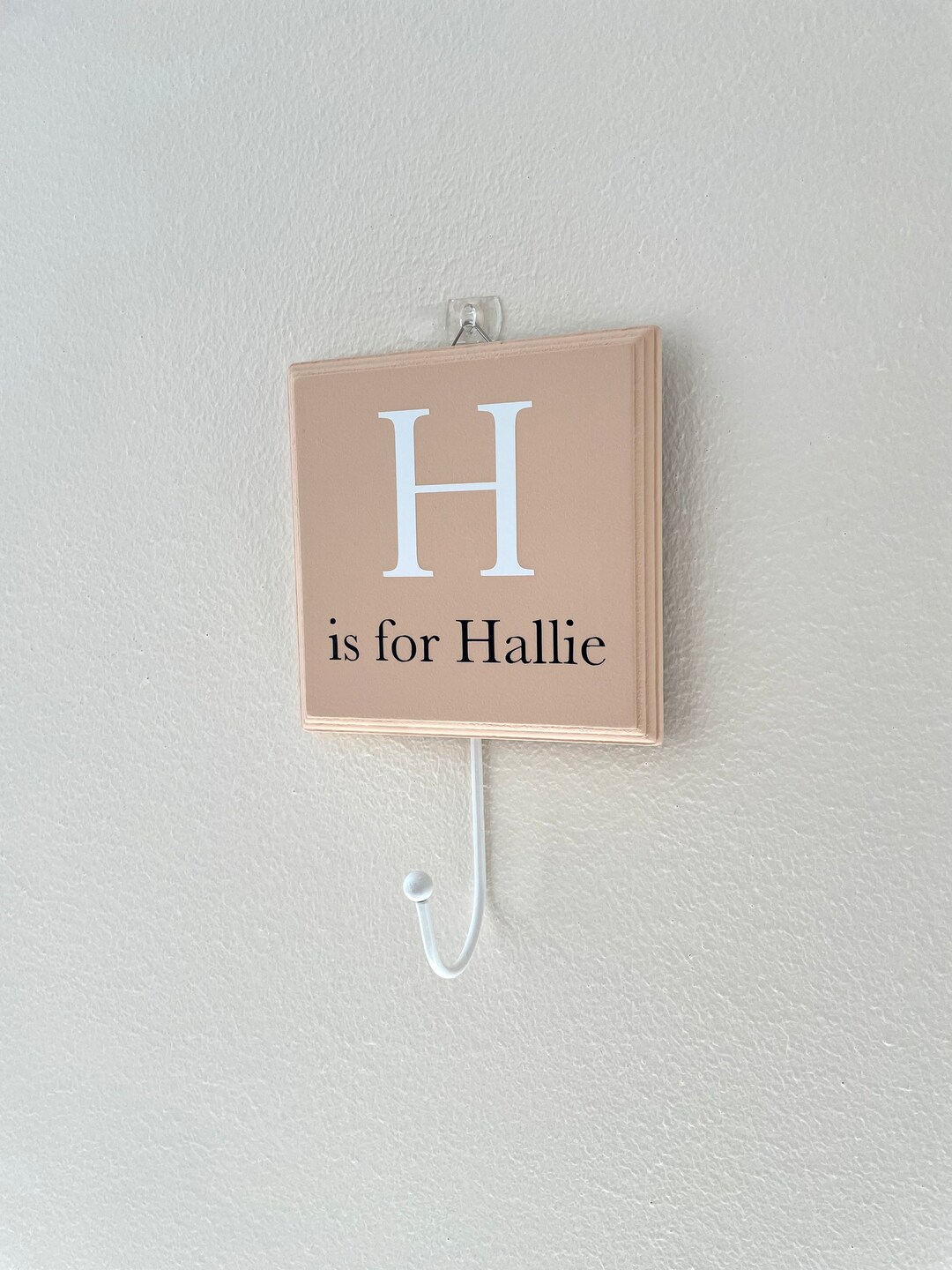Wooden Coat Hook, Name, Children's, Kids, Metal Hook, Personalised Gift